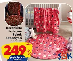 DİNARSU KARANLIKTA PARLAYAN BEBEK BATTANİYESİ 90X90 CM
